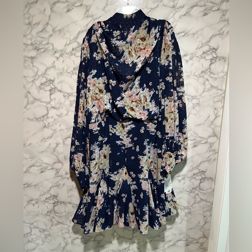 ASOS DESIGN high neck pleated jacquard mini dress Size 16